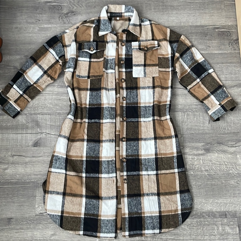 Flannel Shacket Dress